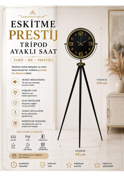 Black Noble Eskitme Tripod Ayaklı Saat