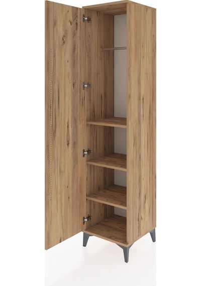 Hyperion Dolap 3 Raflı Tek Kapaklı Tek Askılı 44x44x195 Çam-çam Çam