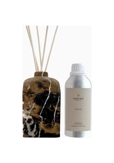 Montroi Tribal Oud Portoro Gold Reed Diffuser 500ml, Lüks Oda Kokusu Oda Kokusu, Koku Giderici Diğer