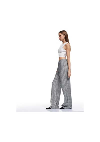 Koton Beli Bağcıklı Viskon Düz Paça Pantolon Siyah Desenli 5sal40043ıw Siyah Desenli Koton Beli Bağcıklı Viskon Düz Paça Pantolon Siyah Desenli 5sal40043ıw Siyah Desenli