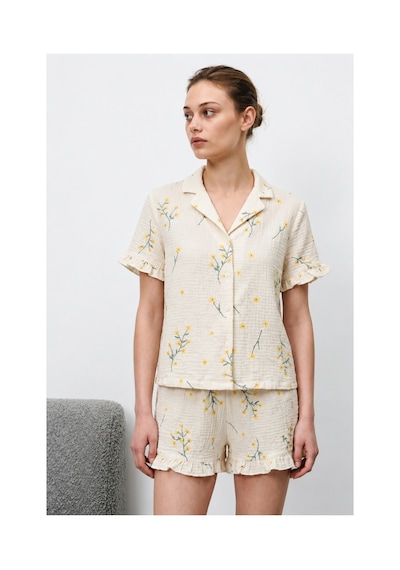 Fit Women Kadın Premium Fırfırlı Çok Renkli Pijama Takımı