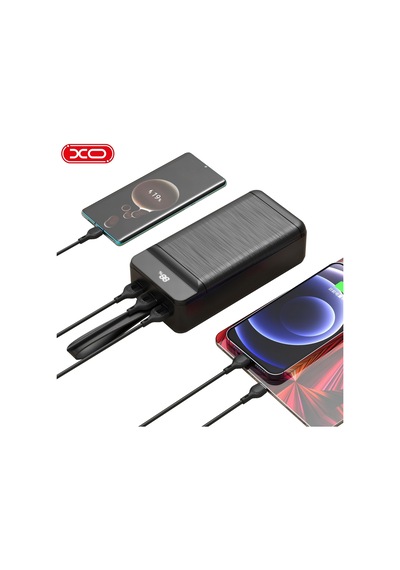30000 Mah 22.5w Hızlı Şarj Destekli 3 Çıkışlı Dijital Ekranlı Ve Fenerli Powerbank Beyaz