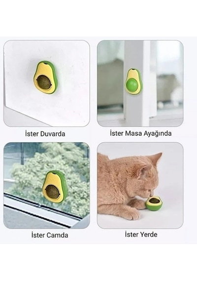 Kedi Nanesi Oyuncağı Avokado Catnip 360 Derece Dönen Kedi Nanesi Oyuncağı Kedi Çimi HDH75