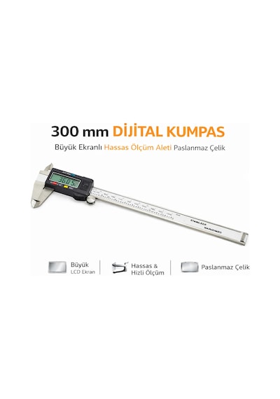 Senbang 300 Mm Dijital Kumpas Büyük Lcd Ekranlı Hassas Ölçüm Aleti Paslanmaz Çelik