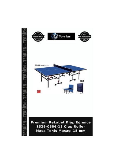 Premium Rekabet Klüp Eğlence 1529-0506-15 Clup Roller Masa Tenis Masası 15 Mm