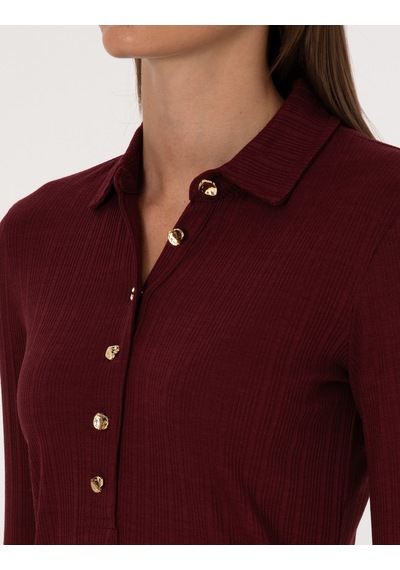 Pierre Cardin Kadın Vişne Bluz Örme 50309153-vr223 Vişne
