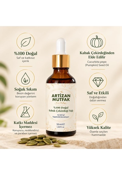 Kabak Çekirdeği Yağı 50 Ml %100 Doğal Ve Saf, Katkısız, Soğuk Sıkım, Cilt Bakımı Diğer