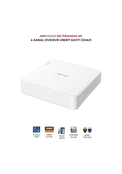 Ds-7104hghı-m1 Dvr 4 Kanal İnsan Araç Analizli Kayıt Cihazı