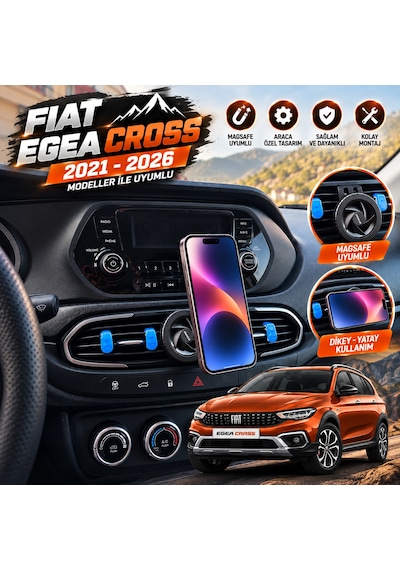 Fiat Egea Cross 2021 Ve Sonrası Araç Içi Premium Telefon Tutucu - Araba Telefon Tutacağı Havalandırma Için