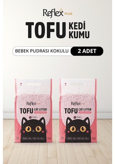 Plus Bebek Pudrası Kokulu Tofu Kedi Kumu 7l X 2 Adet