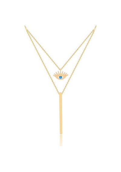 Diamond Line-Gülaylar - Sarı Altın 14 Ayar Fatma Ana Eli Kolye N11.25109