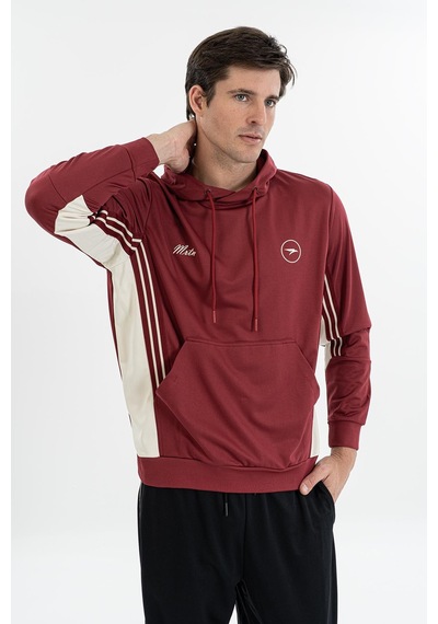Maraton Boxy Erkek Kapüşonlu Bordo Sweatshirt Bordo