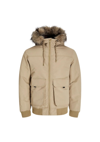 Jack & Jones 12258409 Jjconstruct Faux Fur Bomber Erkek Kadife Kürklü Ceket Elmwood