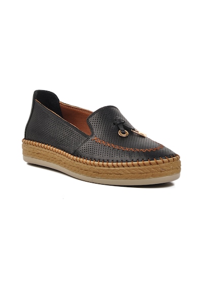 Ayakmod 394162 Siyah Hakiki Deri Kadın Loafer Ayakkabı 001