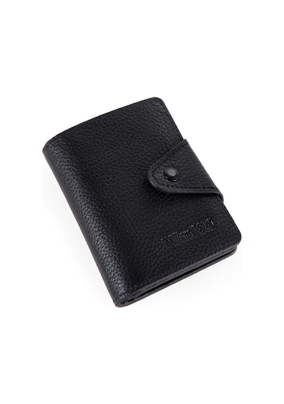 Williampolo Elit Quality Siyah Hakiki Deri Mini Erkek Kartlık Siyah