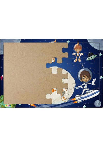 Uzay Kaşifleri  3-9 Yaş Çocuklar Için 24 Parçalı Ahşap Puzzle Yap