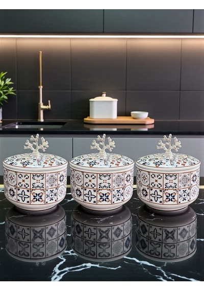 Çeyiz Seti - 103 Ceramic Desen Mutfak Seti Gümüş Siyah