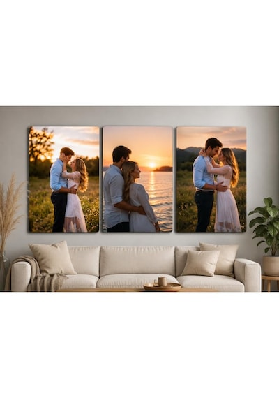 Premium Kişiye Özel 2 Adet Metal Poster Tablo Full Hd Kalite Baskı 30x40 Cm Çok Renkli