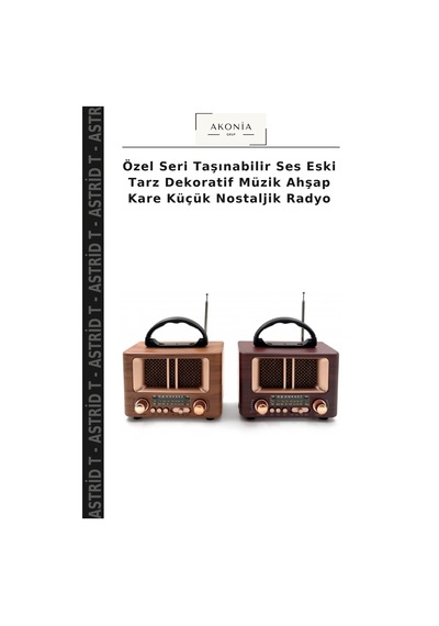 Özel Seri Taşınabilir Ses Eski Tarz Dekoratif Müzik Ahşap Kare Küçük Nostaljik Radyo