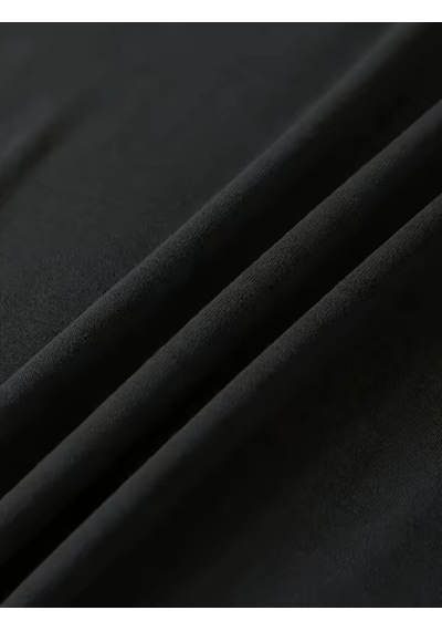 Sebalma Fashion Kadın Siyah İp Askılı Penye Gecelik Kalp Baskılı Siyah