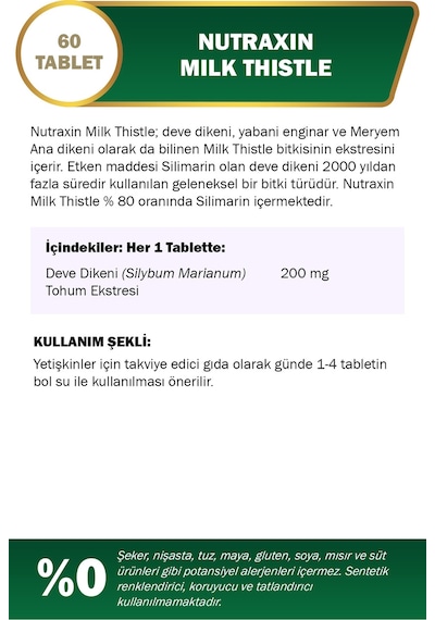 Nutraxin Milk Thistle 200 Mg 60   Tablet