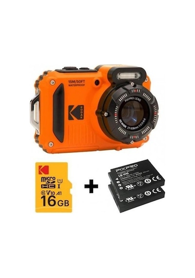 Kodak Pixpro WPZ2/4X Su Altı Fotoğraf Makinesi + 16GBSD + 2 Pil