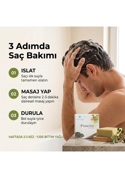 Lexroo Mesopatamia Collection, Saf Bıttım%100, Hakiki Siirt Doğal Sabunu, Yağlı Kepekli Saçlar