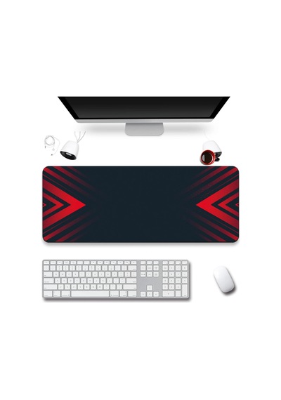 Sonictouch Klavye Mousepad 40x90cm Dikişsiz Pürüzsüz Sıvı Geçirmez Kaymaz Taban Kırmızı Hücum