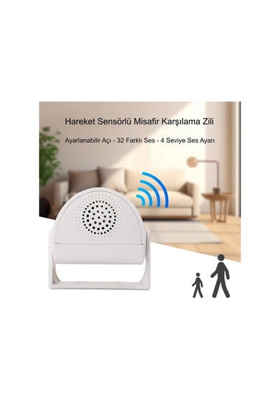 Misafir Karşılama Zili Hareket Sensörlü Pır Alarm, 3 Modlu Kumandalı Güvenlik Alarmı, Kapı Giriş Karşılama De