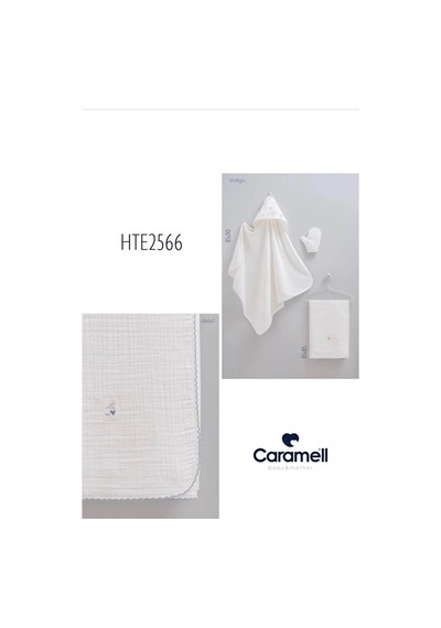 %100 Organik Pamuklu Banyo Seti Muslin Havlu, Kapüşonlu Havlu ,1 Adet Kese 2566 2548 İndigo 90 X 82