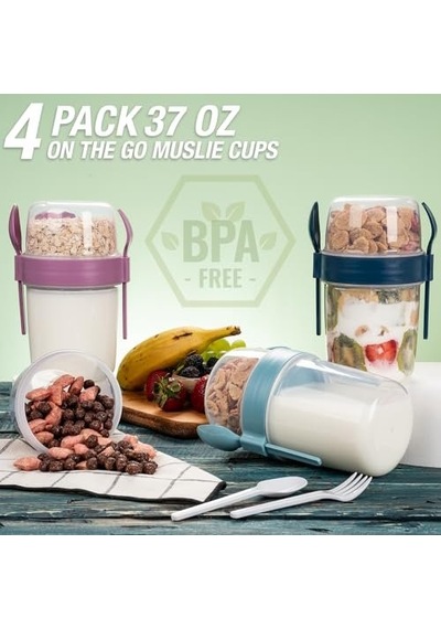 650 Ml Take-go Kaşıklı Hazneli Meyveli Müsli Kabı Iş Yoğurt Süt Bardağı Kapaklı Ve Kaşıklı Kahvaltı Bardakları, Tahıl Tepesi Yulaf Ezmesi Granola Turkuaz Sku: Zeusb0dnrk8l58 150 Mm