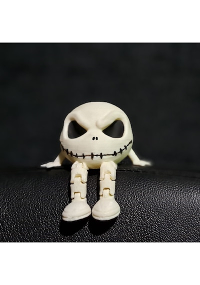 Jack Skellington Hareketli Eklemli Figür - Dekoratif Hediyelik Oyuncak 3lü Set
