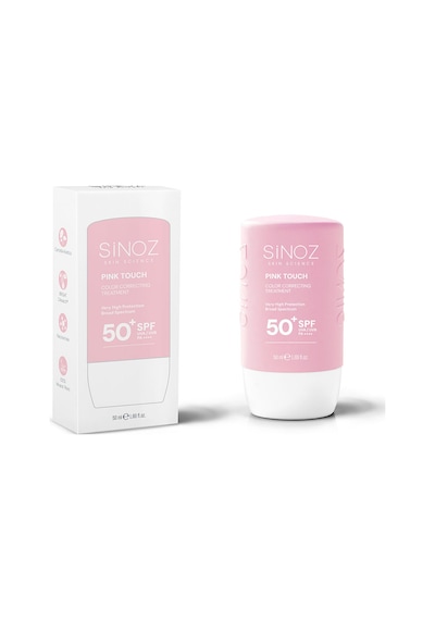 Sinoz Pink Touch Yüksek Koruyucu Ton Eşitleyici Pembe Yüz Güneş Kremi SPF50+ 50 ML