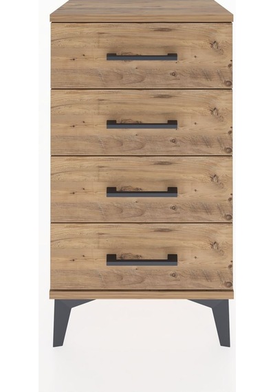 Arges Komodin 2 Raflı Tek Kapaklı 44x30x80 Çam-çam Çam