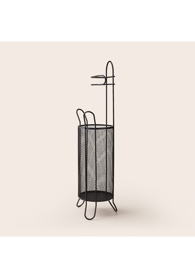 Design Metal Sepetli Tuvalet Kağıtlığı - Siyah Çok Renkli
