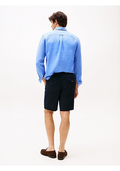 Tommy Hilfiger Harlem Po Lınen Short Erkek Mavi Şort - Mw0mw37804