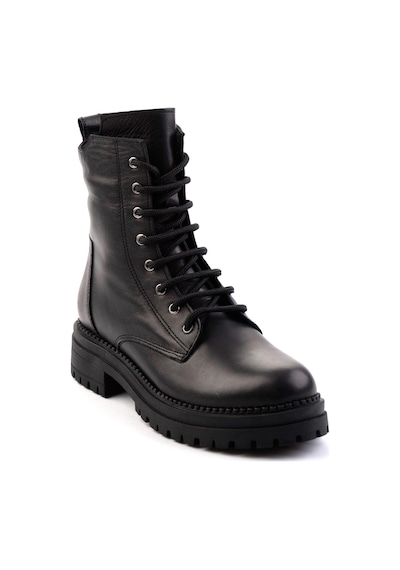 Siyah Hakiki Deri Kadın Bot & Bootie K02040451203 Siyah
