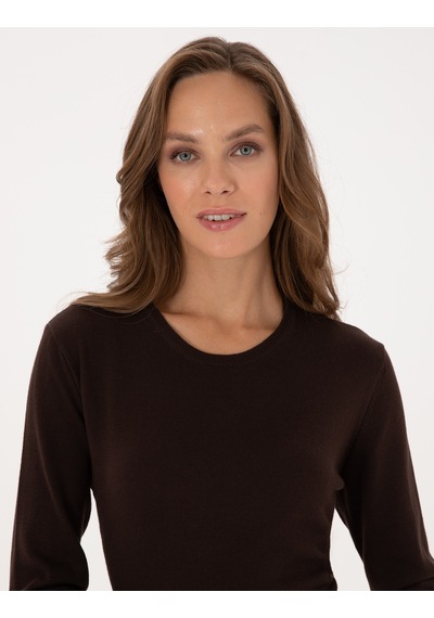 Pierre Cardin Kadın Kahverengi Kazak /triko 50316393-vr029 Kahverengi
