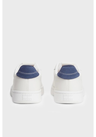 Tommy Jeans Deri Sneaker Ayakkabı Kadın Ayakkabı En0en03146 0gz Beyaz-mavi