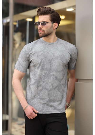 Madmext Siyah Basic Erkek T-shirt E7131 Siyah