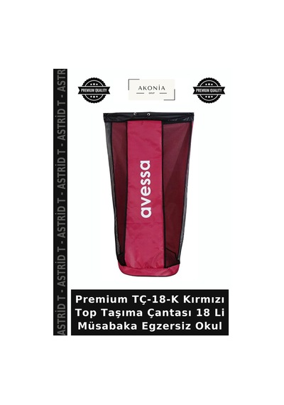 Premium Tç-18-k Kırmızı Top Taşıma Çantası 18 Li Müsabaka Egzersiz Okul