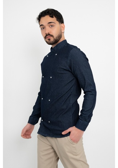 Şeffaf Düğmeli Kot Denim Aşçı Şef Ceket Aşçı Uniforma Chef Ceket Personel Kıyafeti