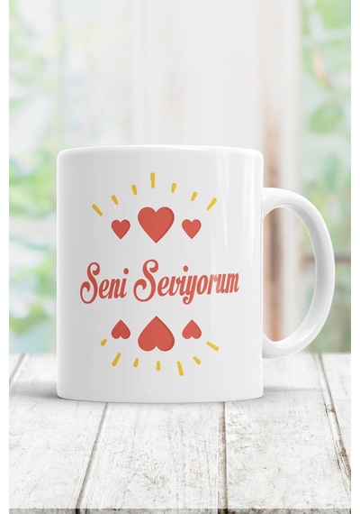 Seni Seviyorum Kupa Bardak Beyaz