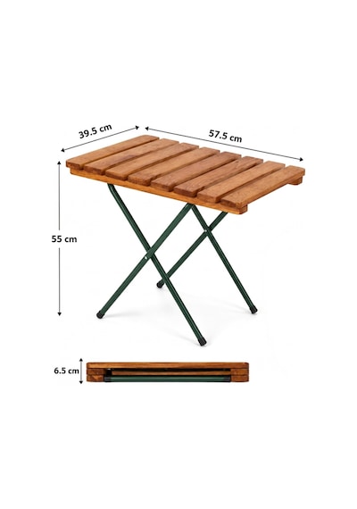 Piknik Seti Katlanabilir Çantalı + Katlanır Ahşap Masa 2+1 Lacivert