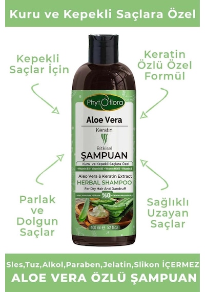 Phytoflora Aloe Vera Ve Keratinli Bitkisel Şampuan 400 Ml