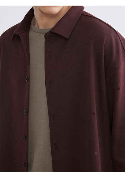 Lcw Vision Bordo Regular Fit Uzun Kollu Erkek Gömlek