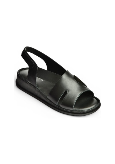 Fox Shoes Y555554003 Siyah Hakiki Deri Günlük Kadın Sandalet