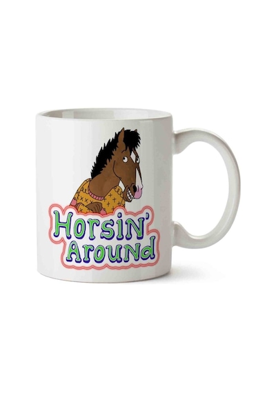 Horsin Around Porselen Kupa Bardak Beyaz