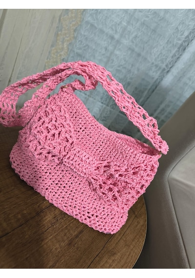 Pembe Kağıt İp Özel Tasarım Çanta
