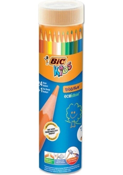 Bic Kids Evolution Kuru Boya Kalemi 24 1'Li Metal Tüp